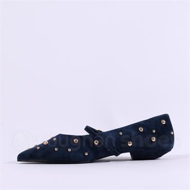 Pedro Anton Barcelona Studded Pump Strap - Navy Suede